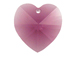 Amethyst - 14.4x14mm Swarovski  Heart Shape Pendant