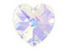 Crystal AB - 14.4x14mm Swarovski  Heart Shape Pendant