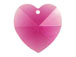 Fuchsia - 18x17.5mm Swarovski  Heart Shape Pendant