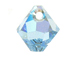 18 Swarovski 6301 8mm Faceted Bicone Pendant Aquamarine AB