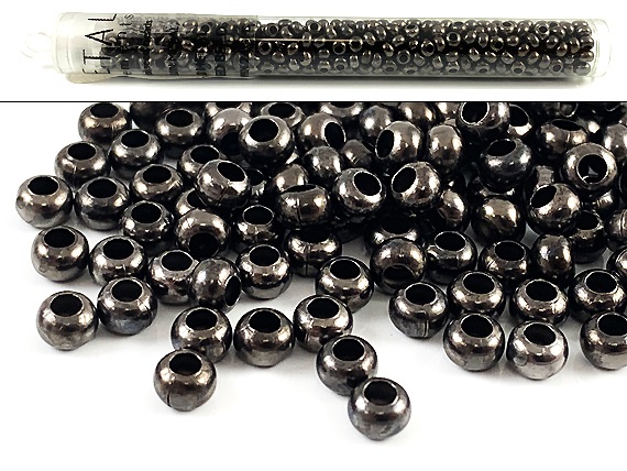 27 gram Gunmetal Metal Seed Beads 6/0