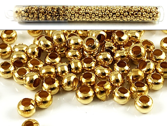 33 gram Gold Metal Seed Beads 6/0