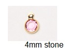 6.6mm - Gold Plated Swarovski Channel Birthstone Charms (CC4G)