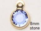 12mm - Gold Plated Swarovski Channel Birthstone Charms (CC8G)