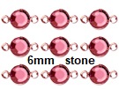 BULK -Rose Gold Plated Swarovski Channel Birthstone Connectors