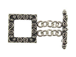 20mm Square Sterling Silver Toggle 