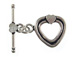 16mm Heart Shape Sterling Silver Toggle Clasp