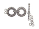 13mm 2-Strand Bali Round 2-Ring Sterling Silver Toggle Clasp  