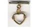 Vermeil Heart Toggle Clasp With 2 Wrapped Stations