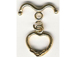 Vermeil Heart Toggle Clasp With Swirl Accents