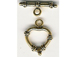 Vermeil Heart Toggle Clasp With 4 Wrapped Stations