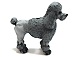 Grey Poodle Standing Large Size Peruvian Ceramic Bead 