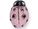 Pink Lady Bug - Teeny Tiny Peruvian Ceramic Bead 