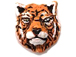 Orange Tiger Head - Teeny Tiny Peruvian Ceramic Bead 