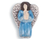 White and Blue Angel - Teeny Tiny Peruvian Ceramic Bead 