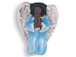 Black and Blue Angel - Teeny Tiny Peruvian Ceramic Bead 