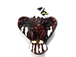 Dark Brown Eagle - Teeny Tiny Peruvian Ceramic Bead 