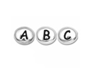 Alphabet Beads - Rhodium/White Bronze Plated