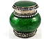 Metal Bubble Glass Sindoor Trinket Jewelry Box 2" - Green