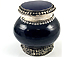 Metal Bubble Glass Sindoor Trinket Jewelry Box 2" - Lapis Blue