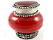 Metal Bubble Glass Sindoor Trinket Jewelry Box 2" - Red