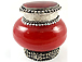 Metal Bubble Glass Sindoor Trinket Jewelry Box 2" - Red