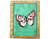 Vintage Gemstone Powder Brass Inlay Indian Jewelry Trinket Wooden Box - Light Brown Butterfly
