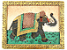 Vintage Gemstone Powder Brass Inlay Indian Jewelry Trinket Wooden Box - Right - Brown Elephant