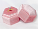 Proposal Ring Box Velvet Vintage Handmade Bride' s Ring Bearer Box, Rose Pink Color, Hexagon, hold 1 Ring