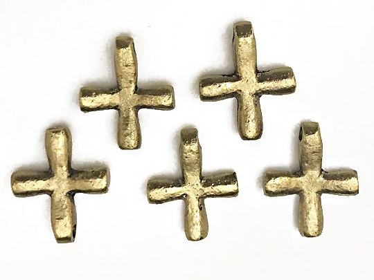 Cross Charms For Jewelry Making Christian Antiqued Brass Bulk Lot of 20
