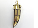 Gold Mosiac Tibetan Brass Horn Tusk Pendant?