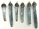 Raw Natural Kyanite Pendant with Pave set Black quartz zircon crystal cap - AP456