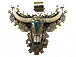 Longhorn Buffalo Cattle Pendant with Natural Turquoise - AP476A