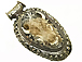 Nepal Carved Bone Buffalo Pendant Silver Handset - AP477