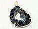 Prong Set Druzzy Agate Geode Slice Silver edged Pendant - DP9-Prong