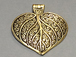 Brass Pendant - Antique Leaf Design Ethnic, Tribal, Amulet, Vintage- Large 2.5-inch