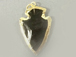 Black Obsidian 1.5" Approx. Arrowhead  Gold Plated Edged, Black Arrow Head Pendant