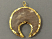 Double Inverted crescent moon jasper, Gold Plated Edge