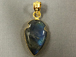 Gold Edged Labradorite Arrowhead Pendant, 1.2 inch