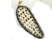 CZ Encrusted Carved Feather Polka Dot Shell Pendant 2.5 inch 24mm x 63mm 1 Pc