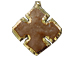 Jasper Cross Gold Edged Pendant - Hand carved gemstone  2 Inch, Tibet pendant, Boho pendant