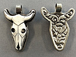 Nepalese Longhorn Buffalo Skull Pendant with detailed work on Back?