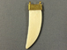 Cream Bone Horn Tusk Pendant with Brass Cap, Flat,  3-inch approxiately