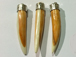 Yoga Saffron Ivory Horn Tusk Tooth Amulet Pendant, Silver Tone Cap,  2-inch