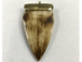 Bone Flat Arrow Pendant Brown Tone with Gold tone Cap