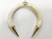 Crescent White/Creamish Bone Pendant  with gold tone tips