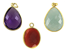 Vermeil Gemstone Bezel Pendants