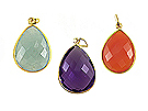 Gemstone Bezel Pendants & Links