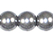 Silver 8mm Round  Glass Pearls