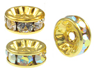 8mm Gold Plated - Swarovski Rondelles